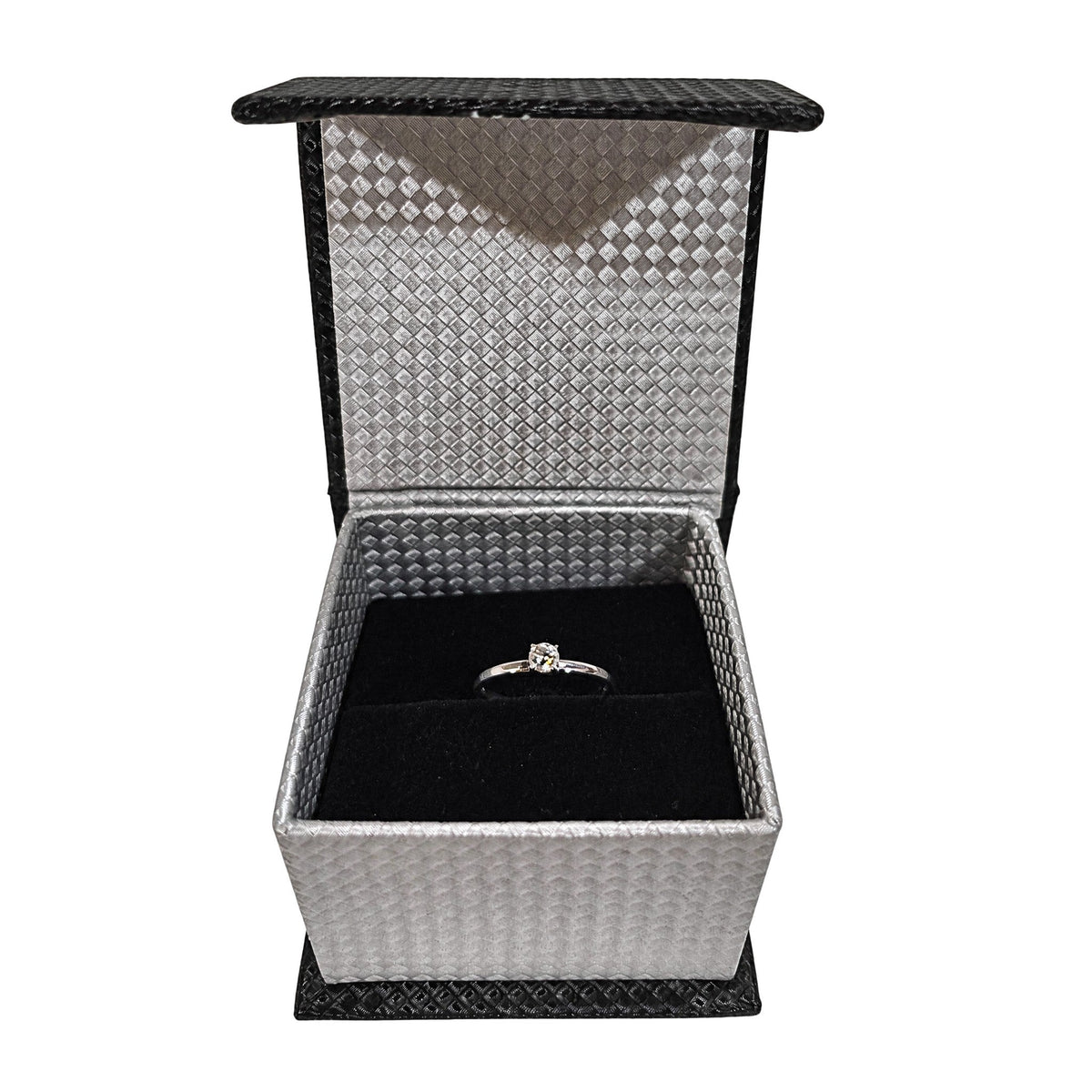 Anillo con Brillante Oro Blanco 18k - Mercurio Subastas