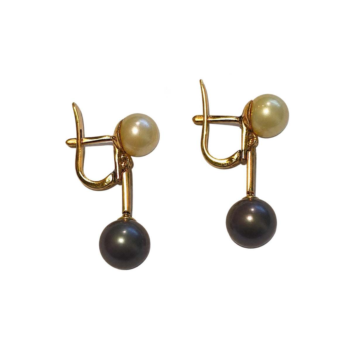 Pendientes de Oro con Perlas - Mercurio Subastas