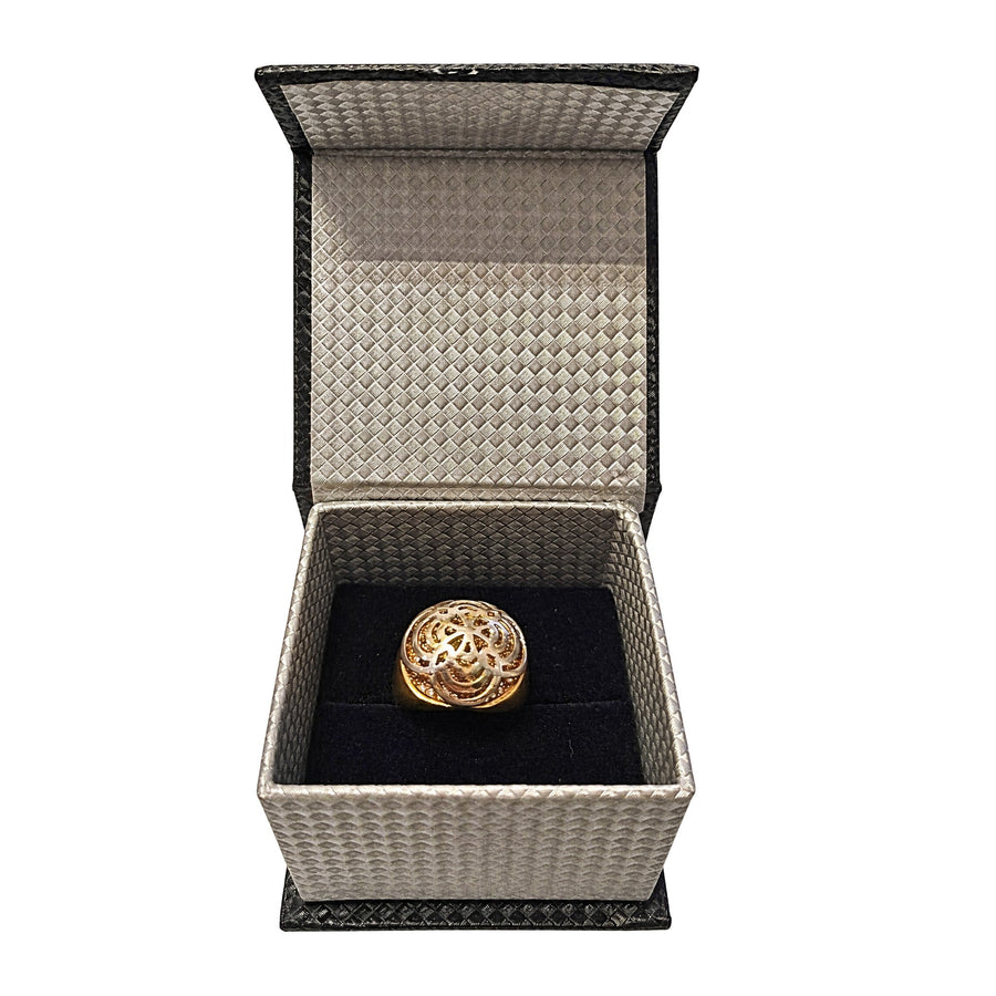 Anillo Oro Blanco y Oro Amarillo