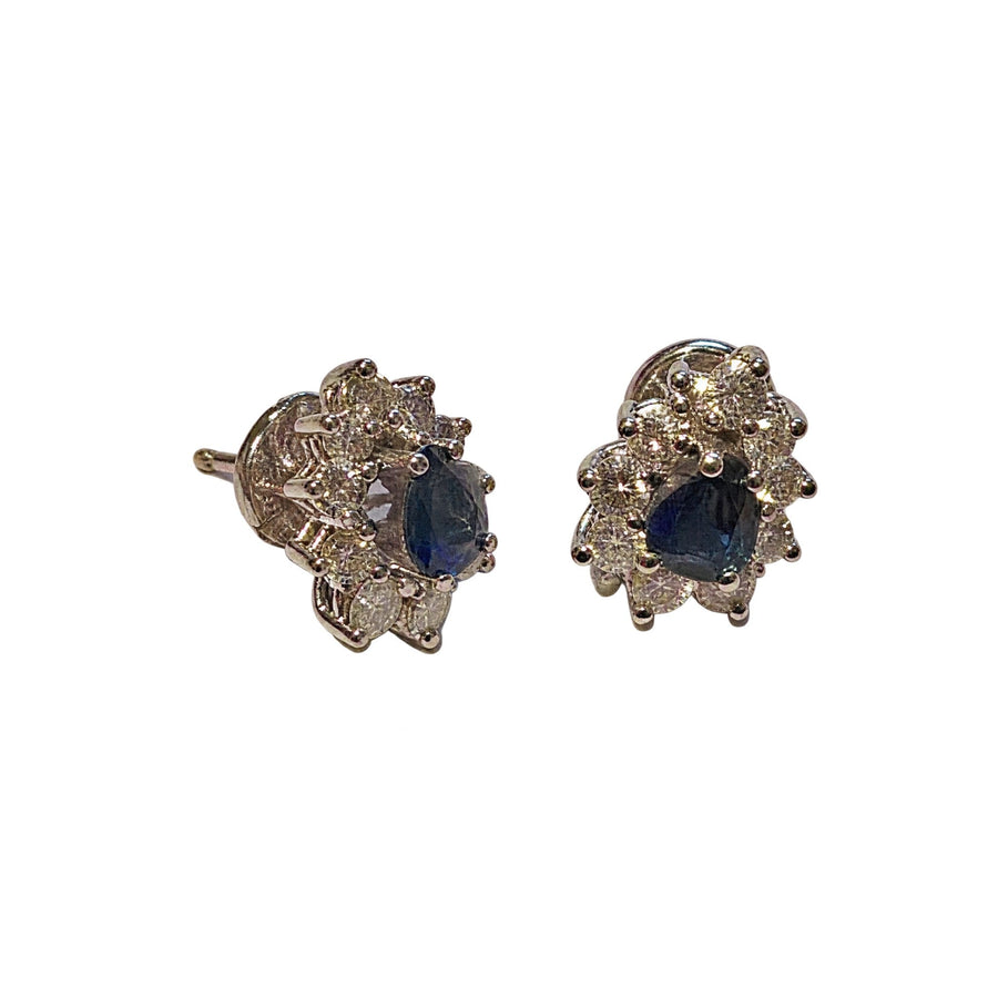 White Gold Earrings with Sapphires