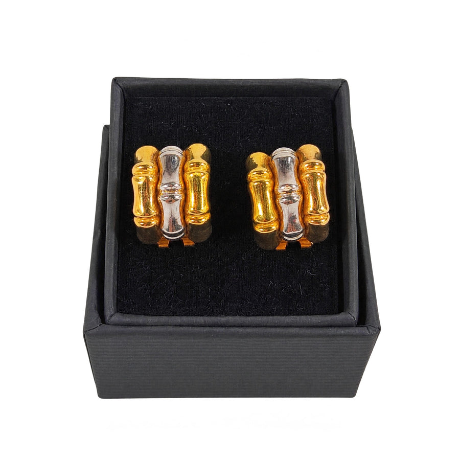 Ohrringe aus Weißgold und Gelbgold 18 kt
